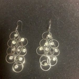 Formal Silver and glass earrings